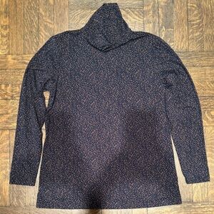 J. McLaughlin Lightweight Turtleneck Shirt Abstract Print Size Large